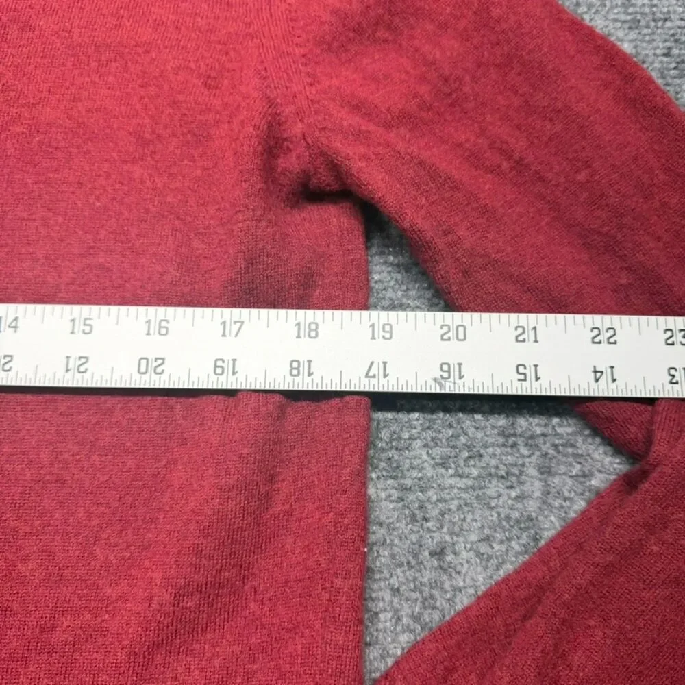 UNTUCKit Men's Large 100% Extra Fine Merino Wool Red Quarter Zip Sweater